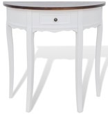 VidaXL Wandtafel met lade halfrond bruin