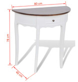 VidaXL Wandtafel met lade halfrond bruin