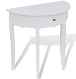 VidaXL Wandtafel met lade halfrond wit