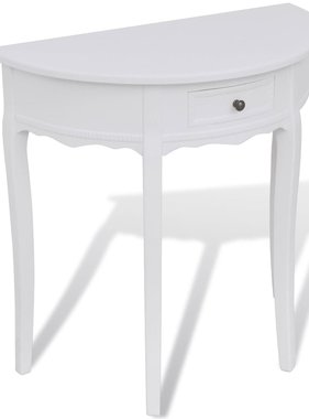 VidaXL Wandtafel met lade halfrond wit