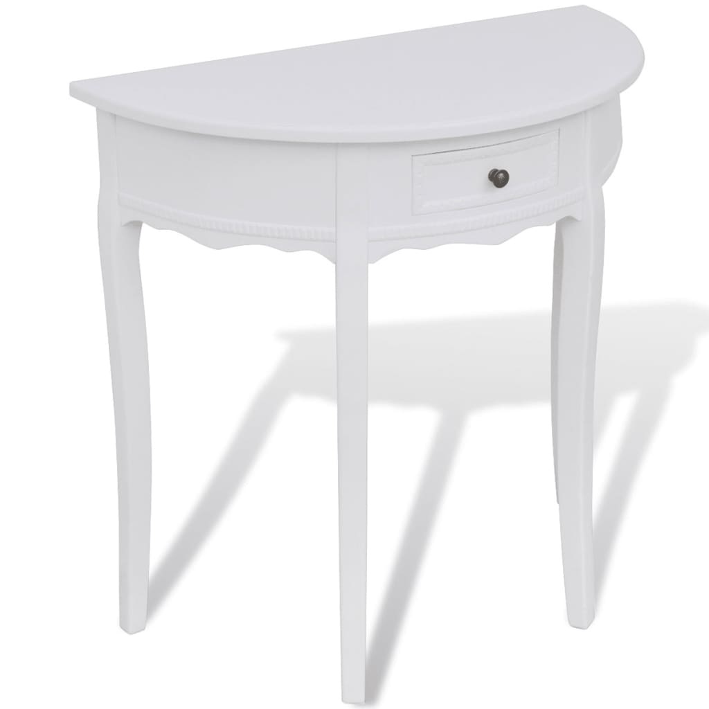 VidaXL Wandtafel met lade halfrond wit