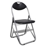 VidaXL Eetkamerstoelen inklapbaar 6 st kunstleer en staal zwart
