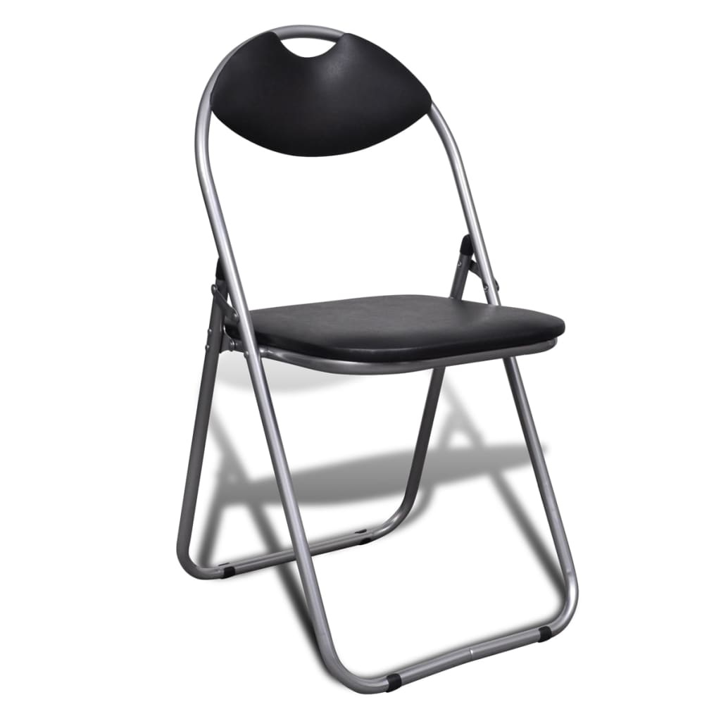 VidaXL Eetkamerstoelen inklapbaar 6 st kunstleer en staal zwart