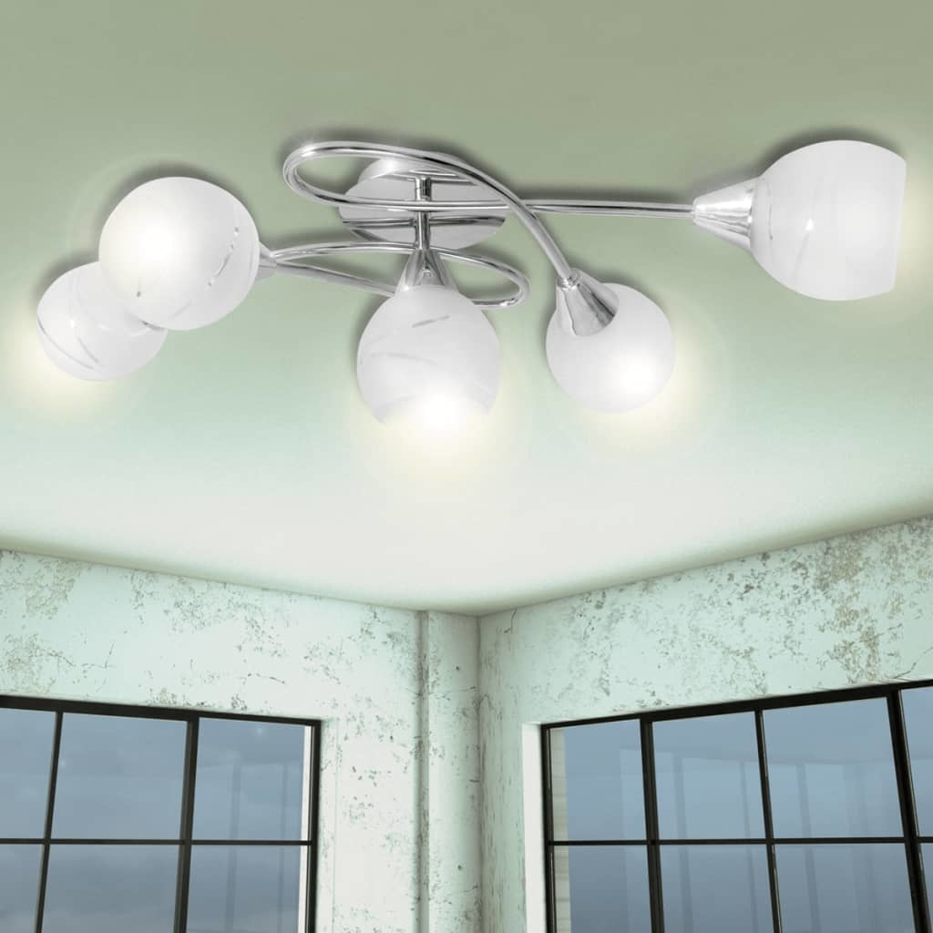 VidaXL Plafondlamp met glazen behuizing voor lampen
