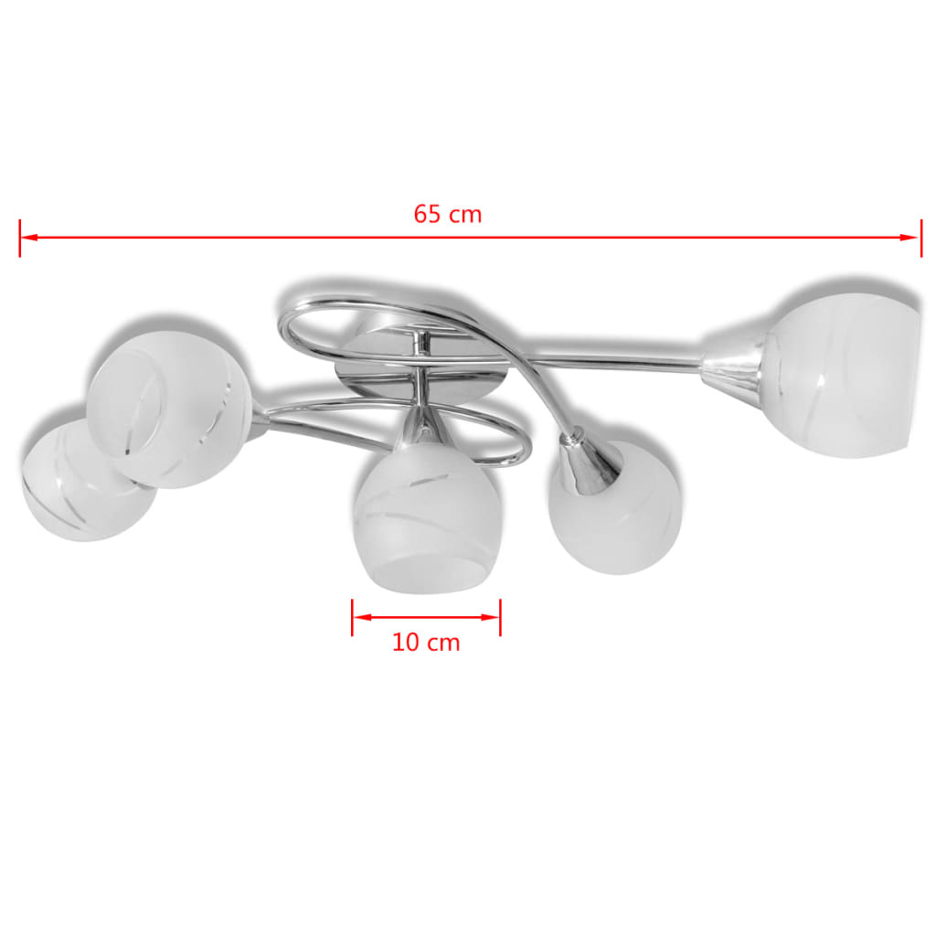VidaXL Plafondlamp met glazen behuizing voor lampen
