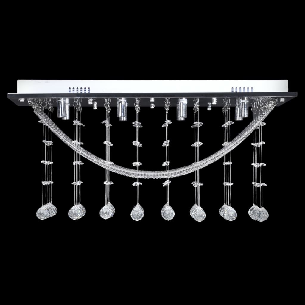 vidaXL Plafondlamp met glinsterende glas kristallen kralen 8xG9 29 cm