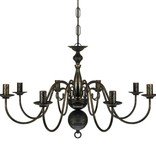 VidaXL Kroonluchter zwart metaal 8 x E14 lampen