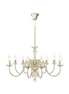 VidaXL Kroonluchter wit metaal 8 x E14 lampen