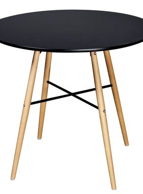 VidaXL Eettafel rond MDF zwart