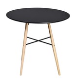 vidaXL Eettafel rond MDF zwart