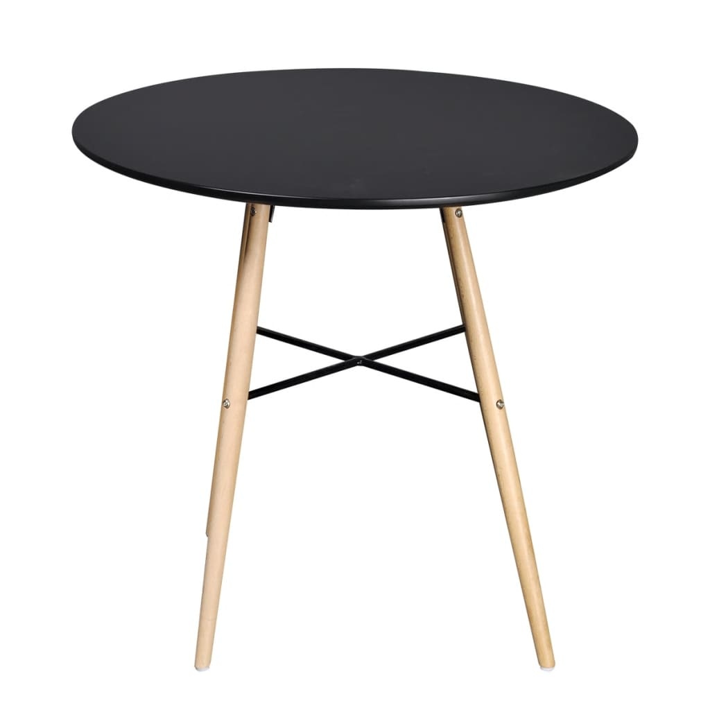 vidaXL Eettafel rond MDF zwart