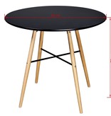 vidaXL Eettafel rond MDF zwart