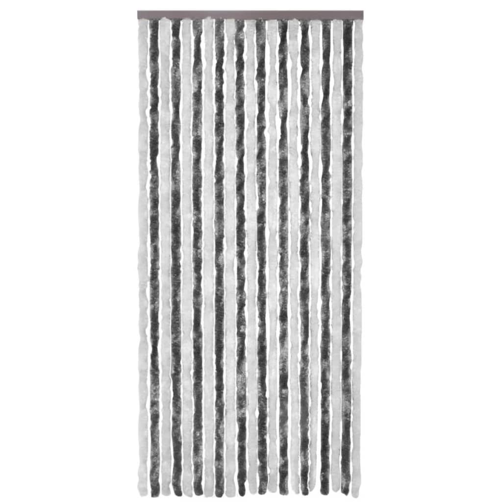 VidaXL Vliegengordijn 100x220 cm chenille grijs en wit