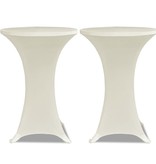 VidaXL Statafelhoes Stretch Ø60cm Crème (2 stuks)