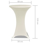VidaXL Statafelhoes Stretch Ø60cm Crème (2 stuks)