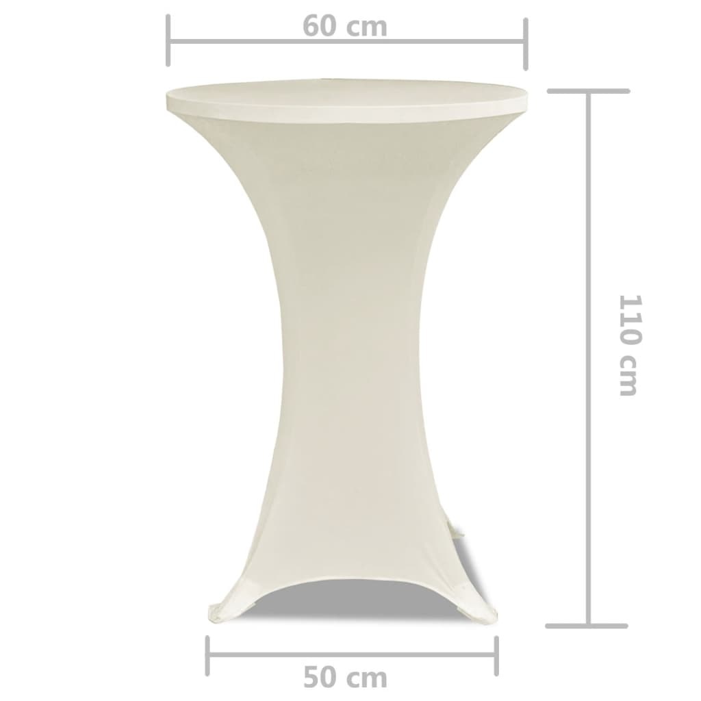 vidaXL Statafelhoes Stretch Ø60cm Crème (2 stuks)