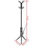 vidaXL Metalen kapstok (zwart)