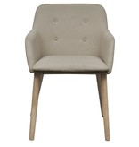 vidaXL Eetkamerstoelen 2 st stof en massief eikenhout beige