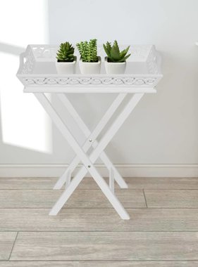 VidaXL Bijzettafeltje met blad wit