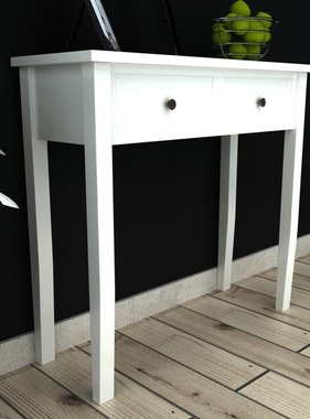 VidaXL Bijzetkastje met 2 lades wit