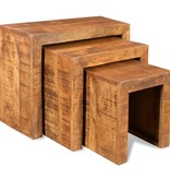 VidaXL Tafeltjesset massief mangohout 3-delig