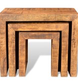 VidaXL Tafeltjesset massief mangohout 3-delig