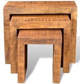 VidaXL Tafeltjesset massief mangohout 3-delig