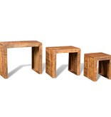 VidaXL Tafeltjesset massief mangohout 3-delig