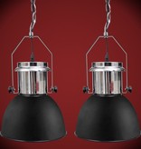 VidaXL Plafondlampen in hoogte verstelbaar modern metaal zwart 2 st