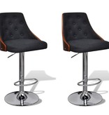 VidaXL Barkrukken 2 st gebogen hout en stof