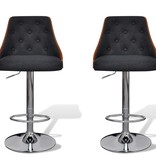 VidaXL Barkrukken 2 st gebogen hout en stof