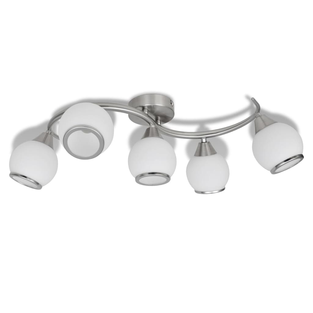 VidaXL Plafondlamp met glazen kappen + golvende rail