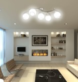 VidaXL Plafondlamp met glazen kappen + golvende rail