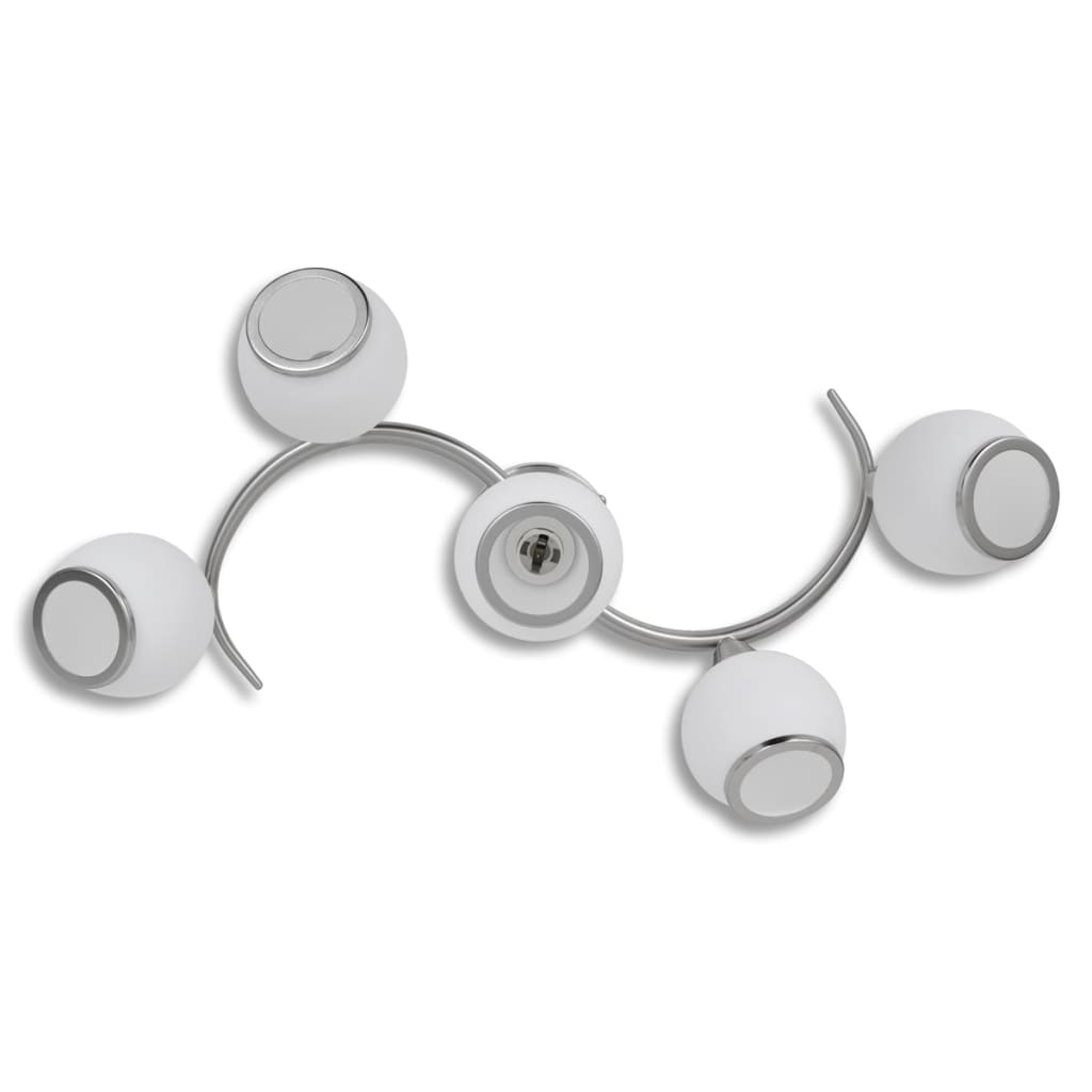 VidaXL Plafondlamp met glazen kappen + golvende rail