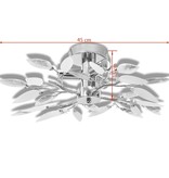 VidaXL Plafondlamp witte en transparante acryl kristal bladeren 3xE14