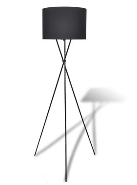 VidaXL Lampenkap voor vloerlamp met hoge standaard zwart