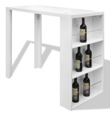VidaXL Bartafel met wijnrek MDF hoogglans wit