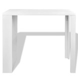 VidaXL Bartafel met wijnrek MDF hoogglans wit