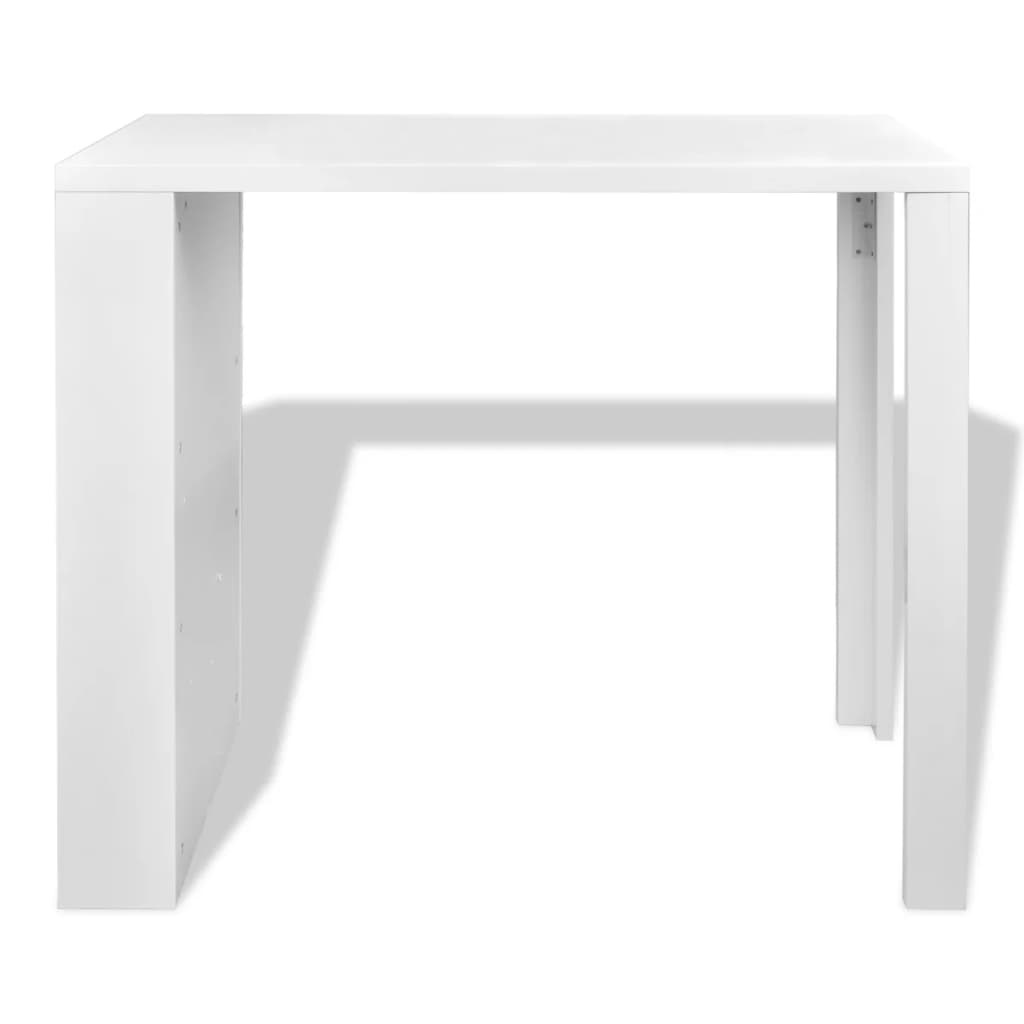 VidaXL Bartafel met wijnrek MDF hoogglans wit