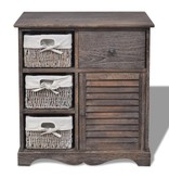 VidaXL Kast met links 3 weefmanden hout bruin
