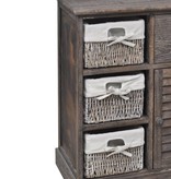 VidaXL Kast met links 3 weefmanden hout bruin