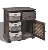 VidaXL Kast met links 3 weefmanden hout bruin