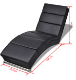 vidaXL Chaise longue kunstleer zwart