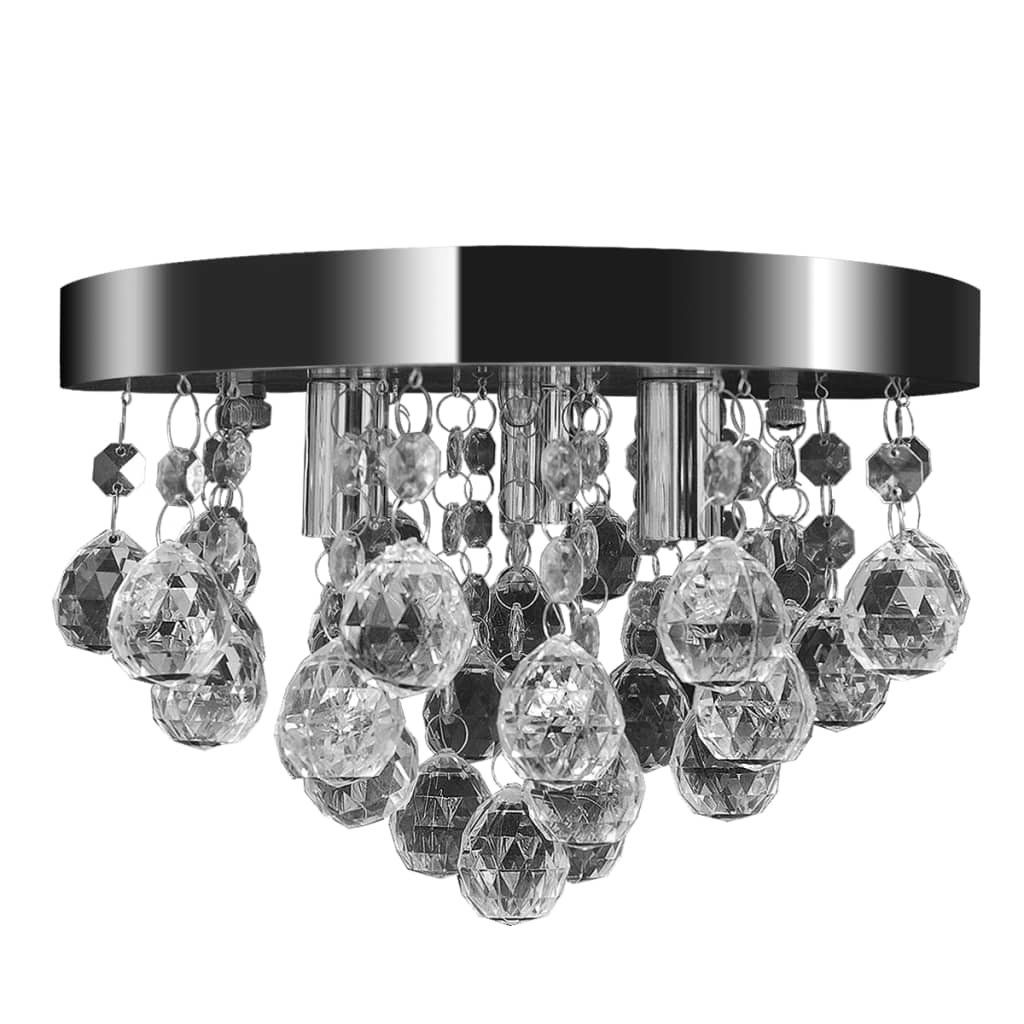 VidaXL Plafondlamp kroonluchterontwerp kristal chroom