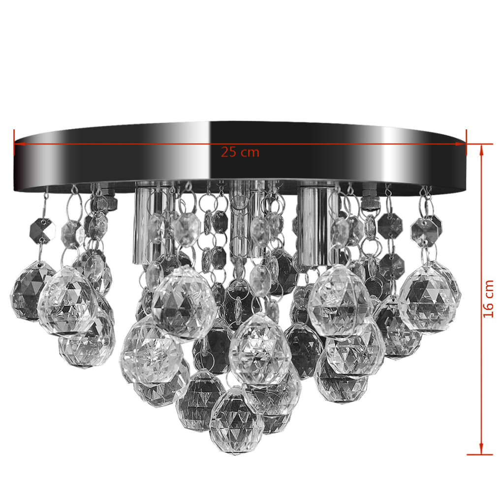 VidaXL Plafondlamp kroonluchterontwerp kristal chroom