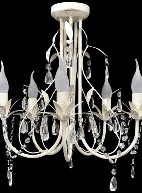 VidaXL Kristallen kroonluchter met wit elegant design (5 lampen)