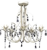 VidaXL Kristallen kroonluchter met wit elegant design (5 lampen)