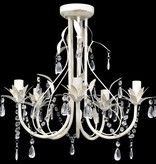VidaXL Kristallen kroonluchter met wit elegant design (5 lampen)