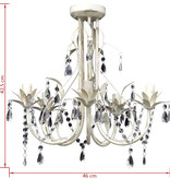 VidaXL Kristallen kroonluchter met wit elegant design (5 lampen)