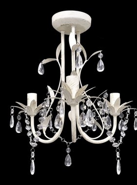 VidaXL Kristallen kroonluchter met wit elegant design (3 lampen)